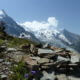 Familie vandretur ved Mont Blanc