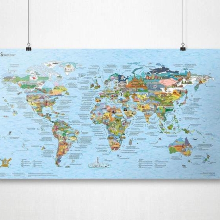Bucketlist Map Re-Writable Plakat Awesome Maps