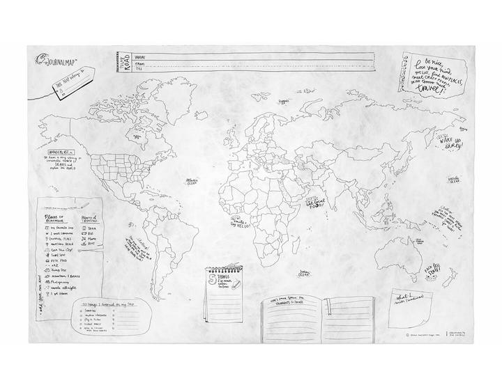 Journal Map Crumpled Edition Plakat Awesome Maps